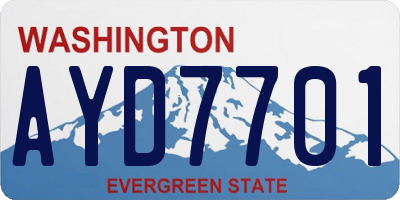 WA license plate AYD7701