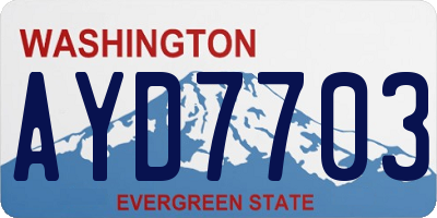 WA license plate AYD7703