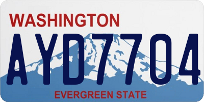 WA license plate AYD7704
