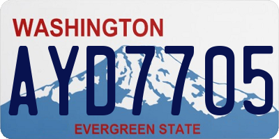 WA license plate AYD7705