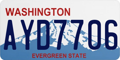WA license plate AYD7706