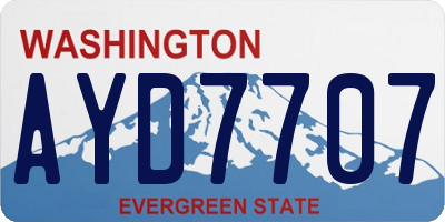 WA license plate AYD7707