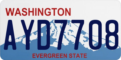 WA license plate AYD7708