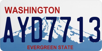 WA license plate AYD7713