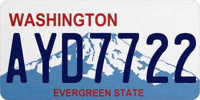 WA license plate AYD7722