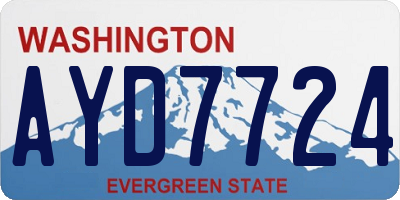 WA license plate AYD7724