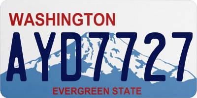 WA license plate AYD7727