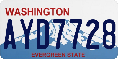 WA license plate AYD7728
