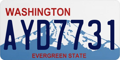 WA license plate AYD7731