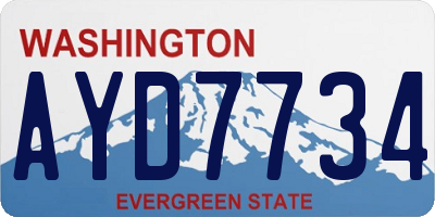 WA license plate AYD7734