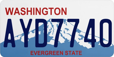WA license plate AYD7740