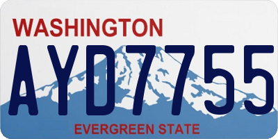 WA license plate AYD7755