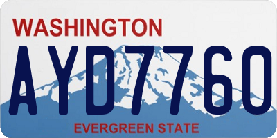 WA license plate AYD7760