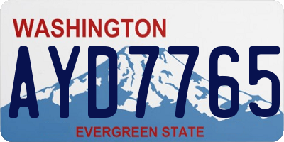 WA license plate AYD7765
