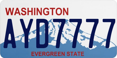 WA license plate AYD7777