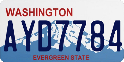 WA license plate AYD7784