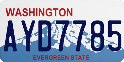 WA license plate AYD7785