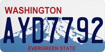 WA license plate AYD7792