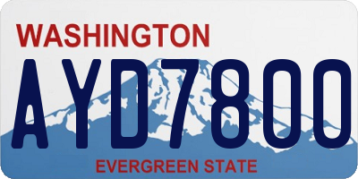 WA license plate AYD7800