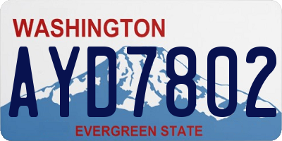 WA license plate AYD7802