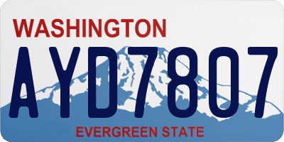 WA license plate AYD7807