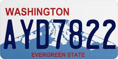 WA license plate AYD7822