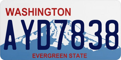 WA license plate AYD7838