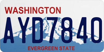 WA license plate AYD7840
