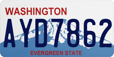 WA license plate AYD7862