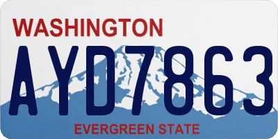 WA license plate AYD7863
