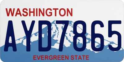 WA license plate AYD7865