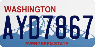 WA license plate AYD7867