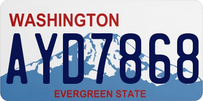 WA license plate AYD7868