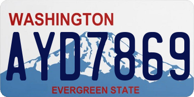WA license plate AYD7869