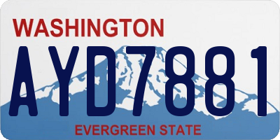 WA license plate AYD7881
