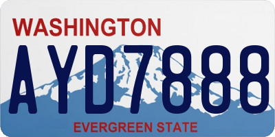 WA license plate AYD7888