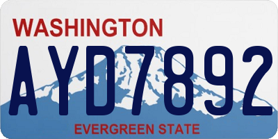 WA license plate AYD7892