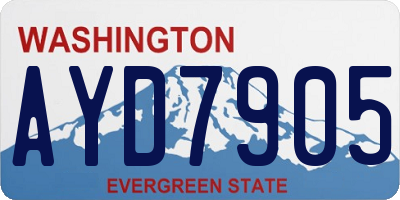 WA license plate AYD7905