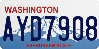 WA license plate AYD7908