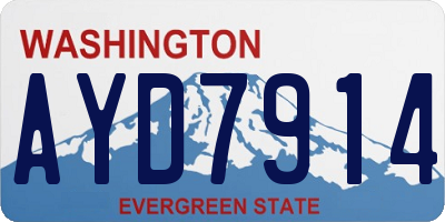 WA license plate AYD7914