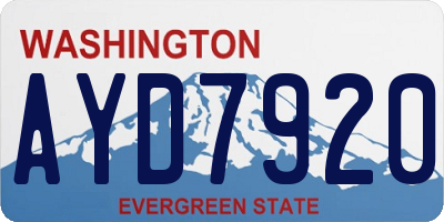 WA license plate AYD7920