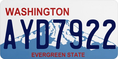 WA license plate AYD7922
