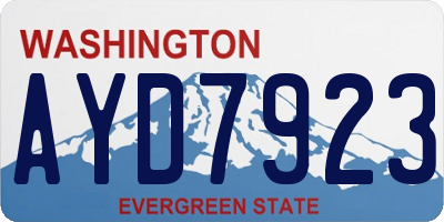 WA license plate AYD7923