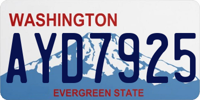 WA license plate AYD7925