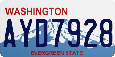 WA license plate AYD7928