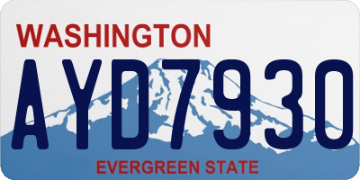 WA license plate AYD7930