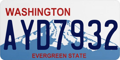 WA license plate AYD7932