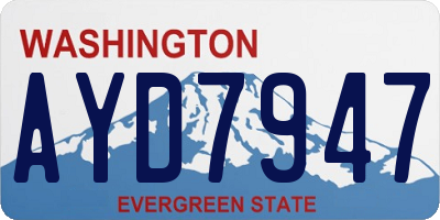 WA license plate AYD7947