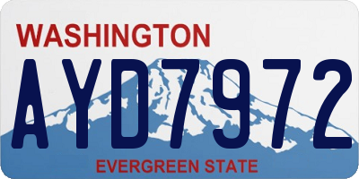 WA license plate AYD7972