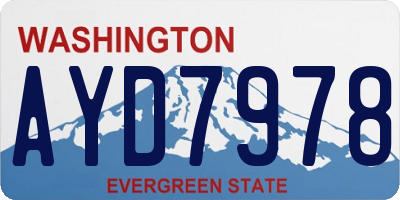 WA license plate AYD7978